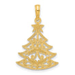 14k Polished Fancy Scrolled Christmas Tree Pendant