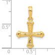 14k Polished and Texture Cross Pendant