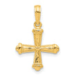 14k Polished and Texture Cross Pendant