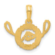14k Polished Life Preserver with Rope Pendant