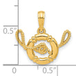 14k Polished Life Preserver with Rope Pendant