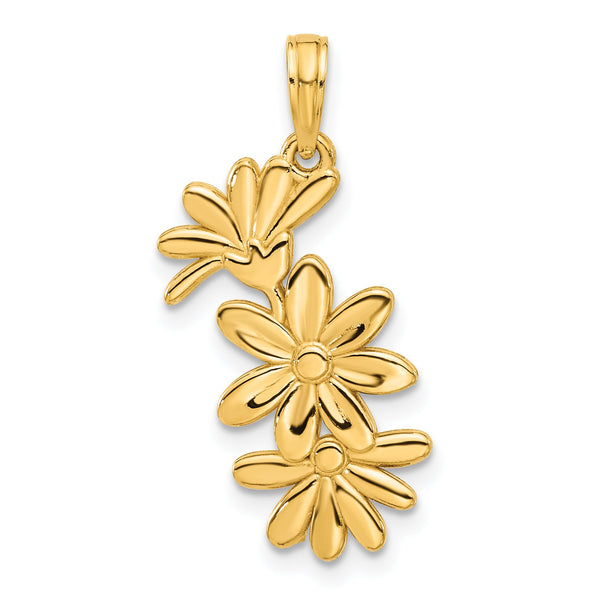 14k Polished Floral Pendant