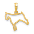 14K Polished Dog Outline Pendant