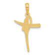 14k Polished Floral Cross Pendant