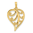 14k Polished Leaf Pendant