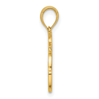 14K Polished Prancing Reindeer Charm