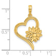 14k Fancy Heart and Flower Charm