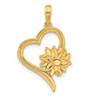 14k Fancy Heart and Flower Charm