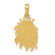 14K Polished Lion Head with Crown Pendant