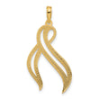 14k Polished Awareness Ribbon Pendant