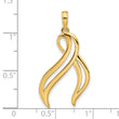 14k Polished Awareness Ribbon Pendant