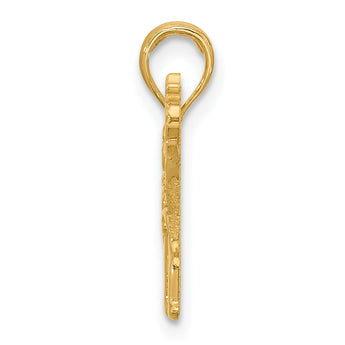 14K Polished Fancy Elephant Charm