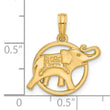 14K Polished Elephant in Circle Charm