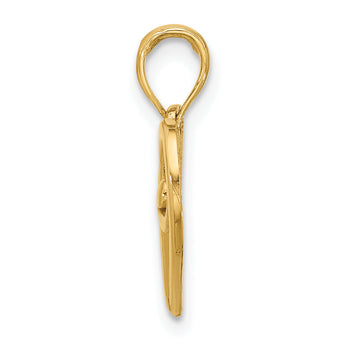 14K Polished Fancy Heart Charm