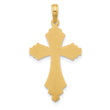 14K Polished and Beaded Cross Charm