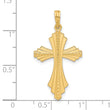 14K Polished and Beaded Cross Charm
