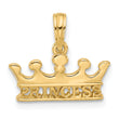 14K Polished PRINCESS Crown Charm