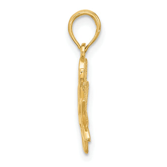 14K Polished Fancy Flower Charm