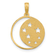 14K Polished Moon and Stars Charm