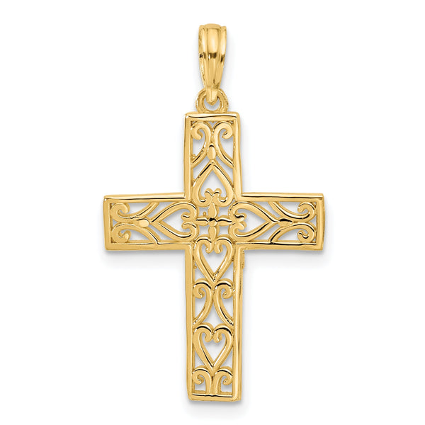 14KY Fancy Cross Charm
