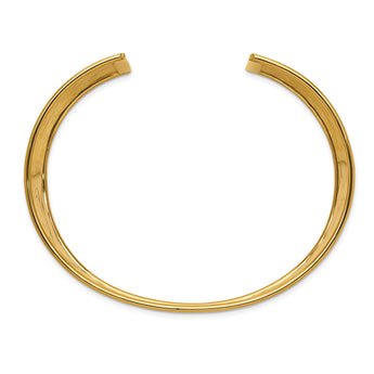 14k 37mm Hammered Polished Cuff Bangle - Birthstone Company