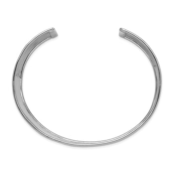 14k WG 37mm Hammered Polished Cuff Bangle - Birthstone Company