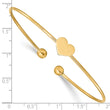 14K Polished Heart Flexible Bangle 7 in - Birthstone Company