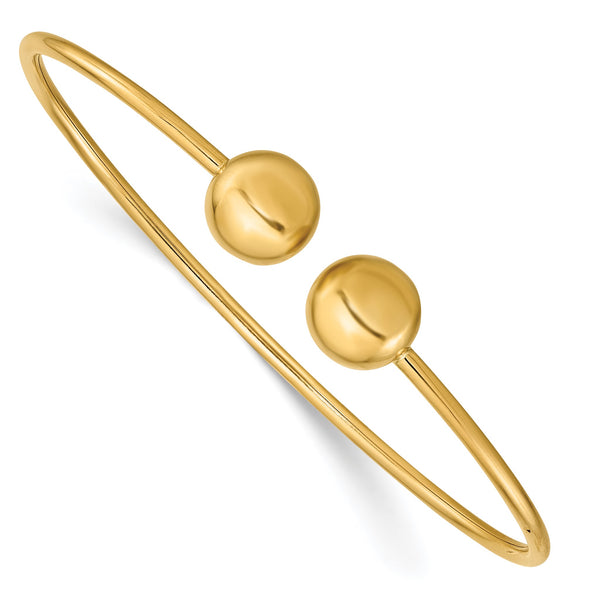 14K Polished Flexible Bangle 6.5 in - Birthstone Company
