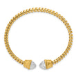 14K with Rhodium Diamond-cut Fancy Spiral Cuff Bracelet - Birthstone Company