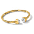14K with Rhodium Diamond-cut Fancy Spiral Cuff Bracelet - Birthstone Company