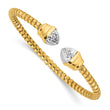 14K with Rhodium Diamond-cut Fancy Spiral Cuff Bracelet - Birthstone Company
