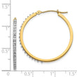 14K Gold Diamond Hoop Earrings with Polished Finish Elegant Women's Design