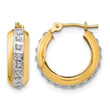 14K Gold Diamond Huggy Hoop Earrings with Polished Finish Elegant and Lightweight - Birthstone Company