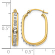 14K Gold Diamond-Accented Squared Hoop Earrings Polished & Lightweight Design - Birthstone Company