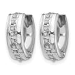 14k White Gold Diamond Fascination Round Huggy Hoop Earrings - Birthstone Company