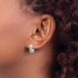 14k White Gold Diamond Fascination Round Huggy Hoop Earrings - Birthstone Company