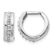 14k White Gold Diamond Fascination Round Huggy Hoop Earrings - Birthstone Company
