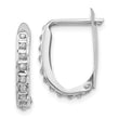 14K White Gold Diamond Fascination J-Hoop Earrings with Polished Rhodium Finish