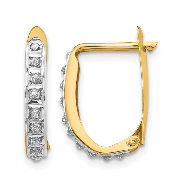 14k Diamond Fascination Hinged Hoop Earrings - Birthstone Company