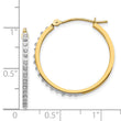 14K Gold Diamond Fascination Hoop Earrings with Polished Finish, 26mm