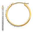 14K Gold Diamond Fascination Hoop Earrings with Polished Finish, 26mm