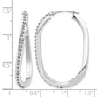 14K White Gold Diamond-Accented Oval Twist Hoop Earrings Polished - Birthstone Company