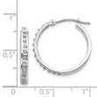 14k White Gold Diamond Fascination Round Hinged Hoop Earrings