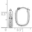 14K White Gold Diamond Accent Hinged Hoop Earrings Polished, Elegant Design