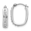 14K White Gold Diamond Accent Hinged Hoop Earrings Polished, Elegant Design