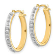 14K Gold Diamond Hoop Earrings with Polished Finish, 21mm Elegant Design - Birthstone Company