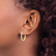 14K Gold Diamond Hoop Earrings with Polished Finish, 21mm Elegant Design - Birthstone Company
