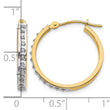 14K Gold Diamond Hoop Earrings with Polished Finish, 21mm Elegant Design - Birthstone Company