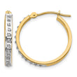 14K Gold Diamond Hoop Earrings with Polished Finish, 21mm Elegant Design - Birthstone Company