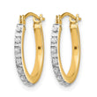 14K Gold Diamond Fascination Small Hinged Hoop Earrings Polished Finish - Birthstone Company